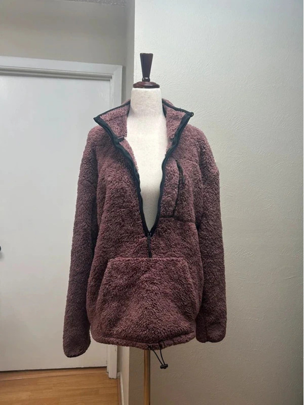 PINK fleece 1/2 Zip hoodie pullover